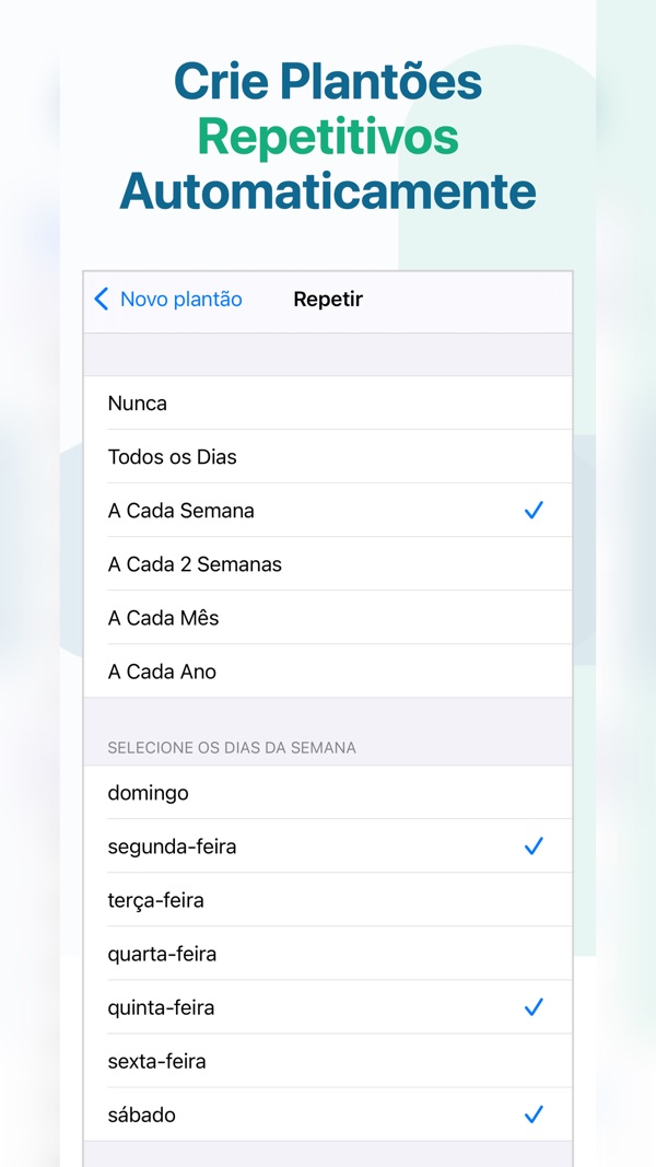 Plantãozinho: criação de plantões repetitivos