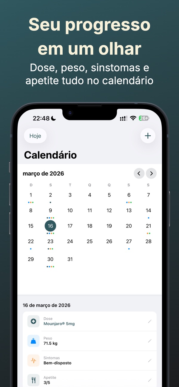 SoPro: calendário com doses, peso e sintomas